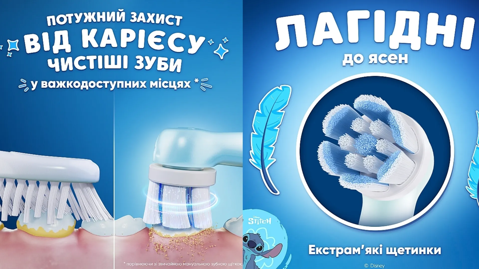 Насадка для зубної щітки Braun Oral-B Kids Stitch (Blue)