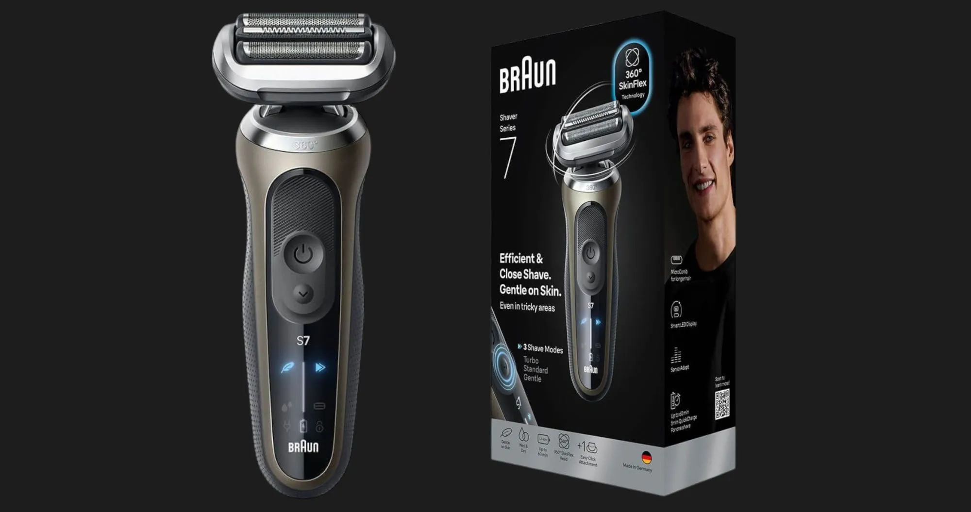 Електрична бритва BRAUN Series 7 Flex Wet&Dry (72-C1200s) (Gold)
