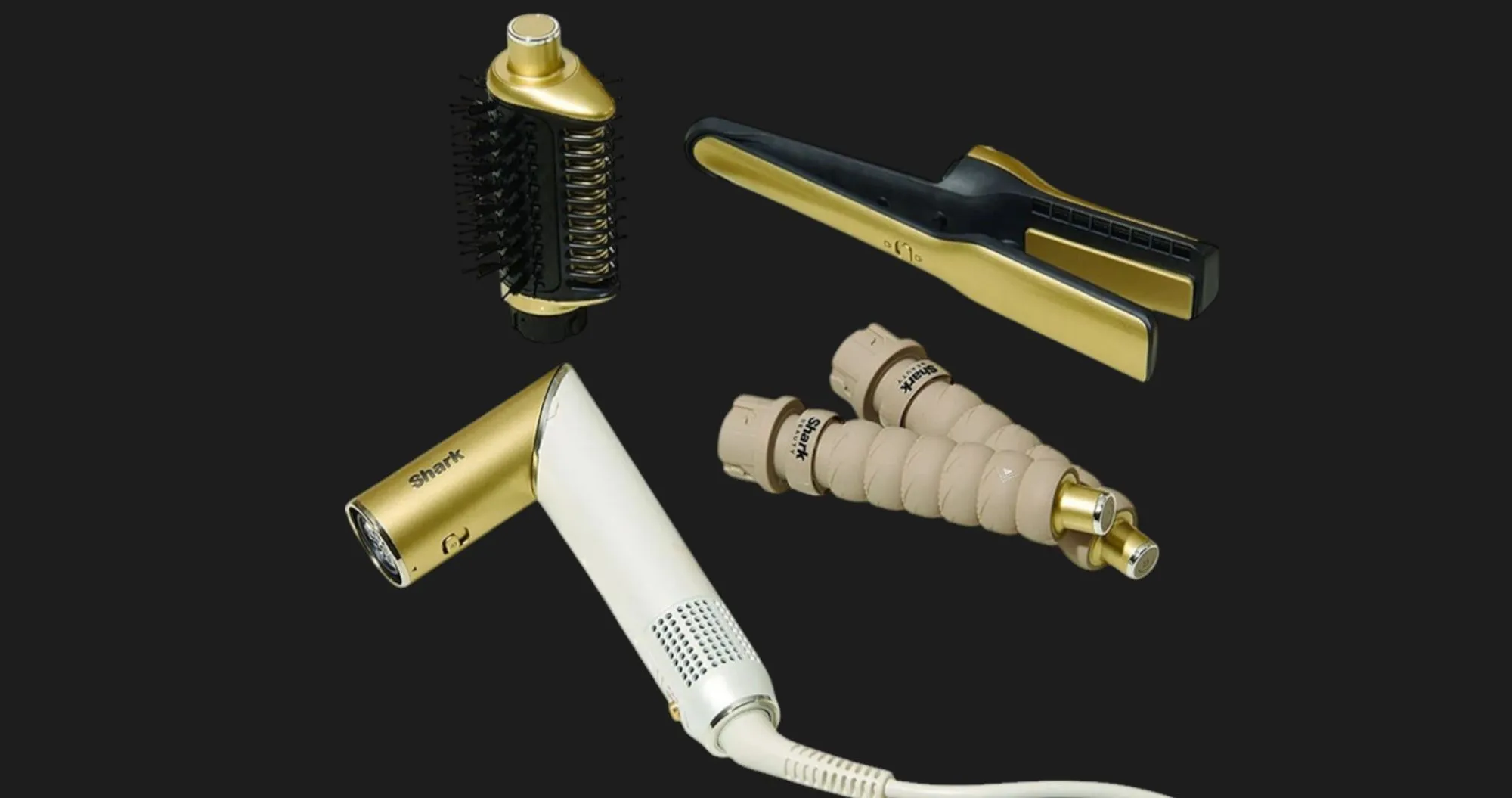 Стайлер Shark Glam Sleek Straight Waves & Curls Multi-styler (Gold)