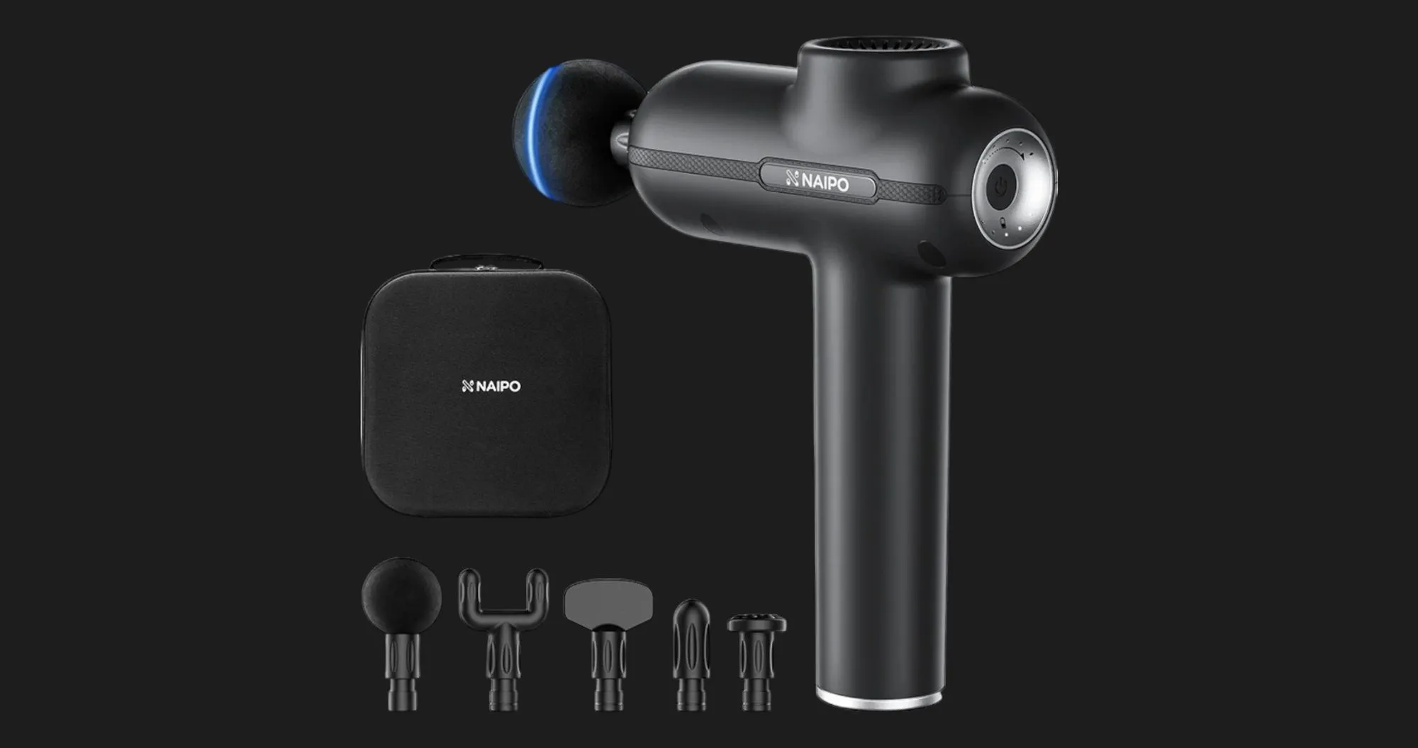 Перкусійний масажер Naipo (Black) (MGG-2103)