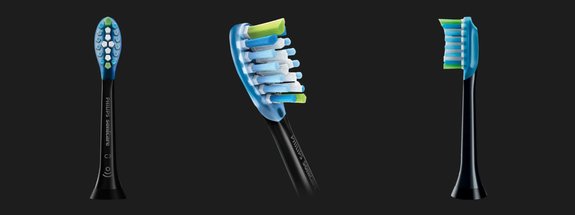 Насадка для зубної щітки Philips Sonicare C3 Premium Plaque Defence (Black) (HX9042/88)
