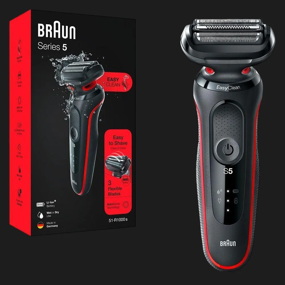 Електрична бритва BRAUN Series 5 Wet&Dry (51-R1000s) (Black/Red) — фото 3