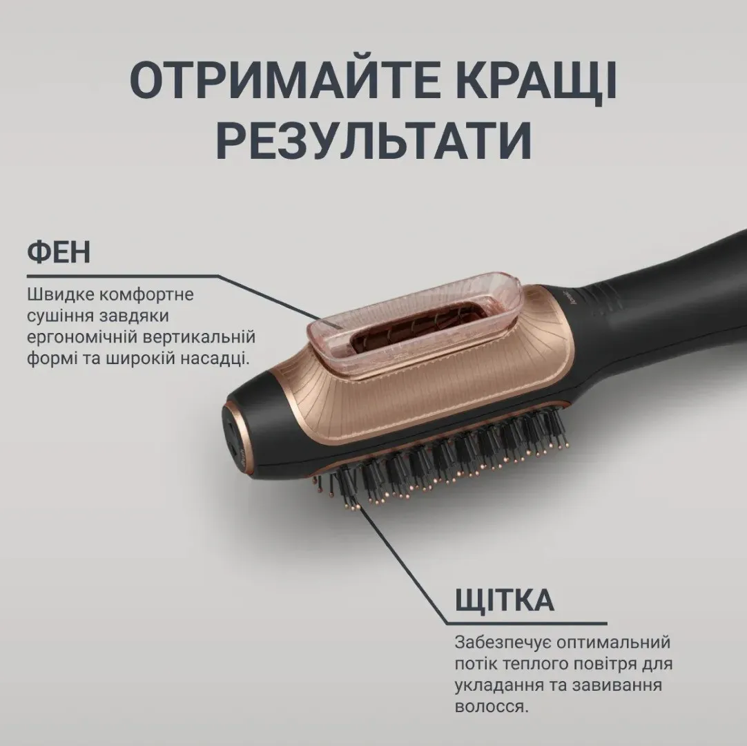 Фен-щітка Rowenta Reverso Dry&amp;Brush 2в1 (Black/Gold) — фото 5