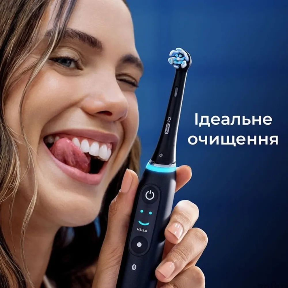 Насадка для зубної щітки Braun Oral-B iO RB CBF-4 Ultimate Clean (Black) — фото 7