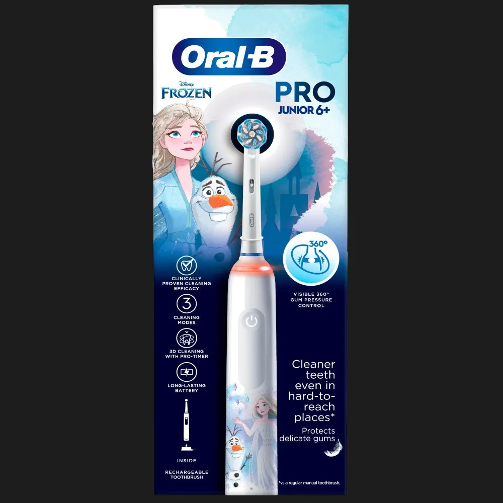 Зубна електрощітка Braun Oral-B Pro Junior Frozen (White) — фото 2